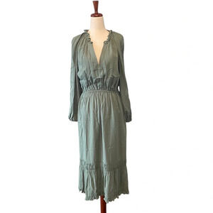 Anna Cate Tiered Midi Dress Sage Green Small
